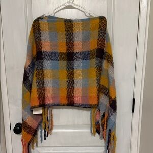Super Soft Colorful Plaid Fringe Shawl